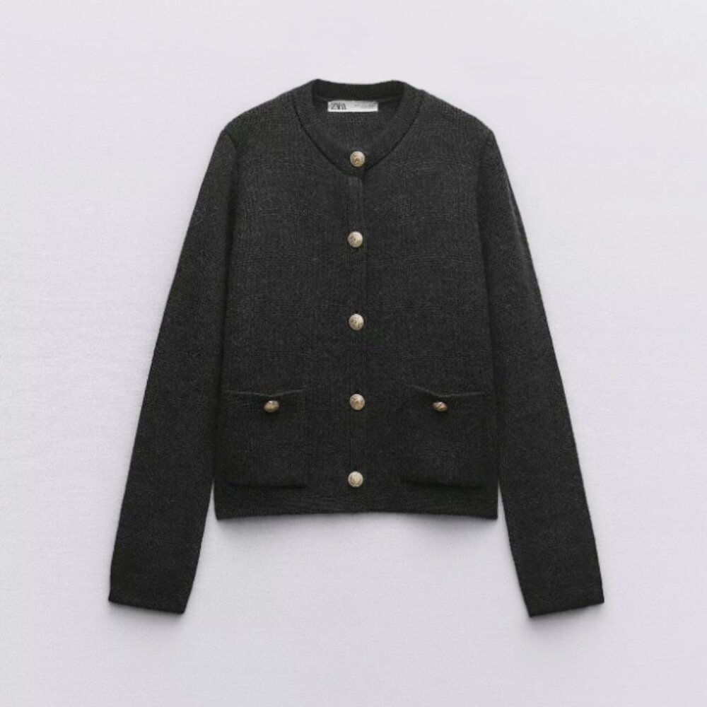 NWT ZARA KNIT CARDIGAN WITH GOLDEN BUTTONS